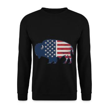 Bison - Sweat-shirt Unisexe - noir - Devant - Alina (178cm) & Michal (187cm)