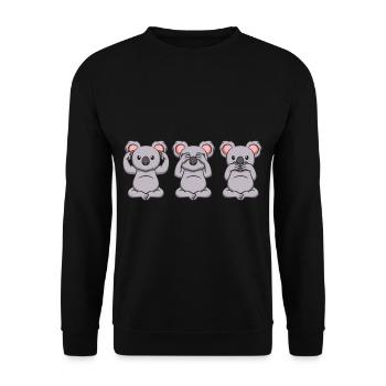 Nicht sehen Nicht hören Nicht sprechen - Unisex Pullover - Schwarz - Vorne - Alina (178cm) & Michal (187cm)