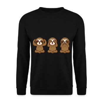 Nicht sehen Nicht hören Nicht sprechen - Unisex Pullover - Schwarz - Vorne - Alina (178cm) & Michal (187cm)
