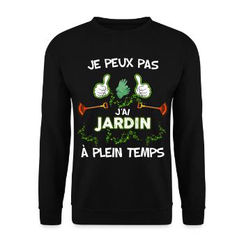 Je peux pas j'ai jardin - Sweat-shirt Unisexe - noir - Devant - Alina (178cm) & Michal (187cm)