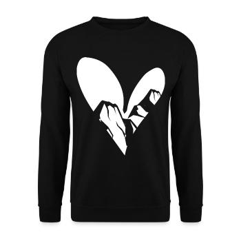 Herz - Berg - (20) - Unisex Pullover - Schwarz - Vorne - Alina (178cm) & Michal (187cm)