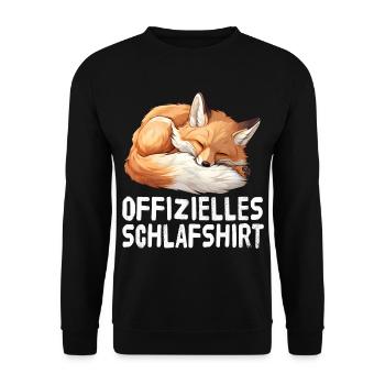 Official Sleep Shirt Fox - Unisex Sweatshirt - black - Front - Alina (178cm) & Michal (187cm)
