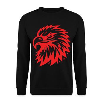 Red Eagle's Head - For the Eagle and Bird of Prey Fan - Unisex Sweatshirt - black - Front - Alina (178cm) & Michal (187cm)