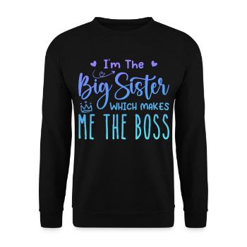I'm the big sister - Unisex Sweatshirt - black - Front - Alina (178cm) & Michal (187cm)