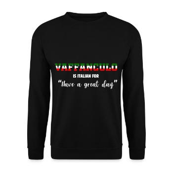 Drôle italien Vaffanculo est italien - Sweat-shirt Unisexe - noir - Devant - Alina (178cm) & Michal (187cm)