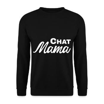 Chat Mama - Unisex Pullover - Schwarz - Vorne - Alina (178cm) & Michal (187cm)