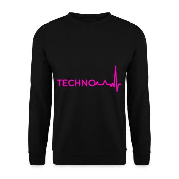 Techno Musik Dance Club Electronic Underground Rav - Unisex Pullover - Schwarz - Vorne - Alina (178cm) & Michal (187cm)