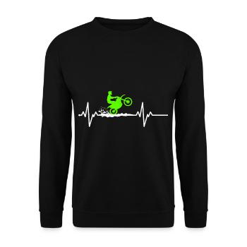 Herzschlag Motocross - Unisex Pullover - Schwarz - Vorne - Alina (178cm) & Michal (187cm)