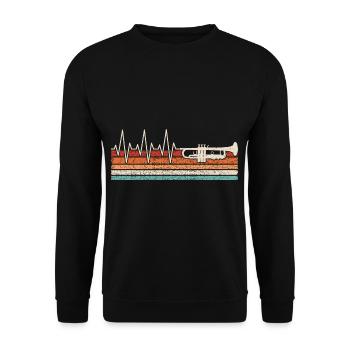 Battement de cœur de la trompette - Sweat-shirt Unisexe - noir - Devant - Alina (178cm) & Michal (187cm)