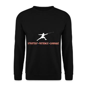 Strategy Patience Courage Fencing Funny Fencing Fights - Unisex Sweatshirt - black - Front - Alina (178cm) & Michal (187cm)