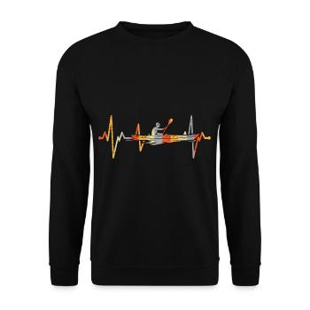 Vintage Heartbeat Kayak - Unisex Sweatshirt - black - Front - Alina (178cm) & Michal (187cm)