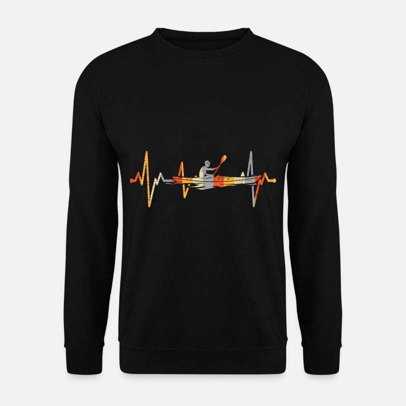 Vintage Herzschlag Kajak - Unisex Pullover - Schwarz
