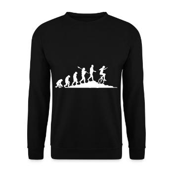 Evolution Unicyclist - Unisex Sweatshirt - black - Front - Alina (178cm) & Michal (187cm)