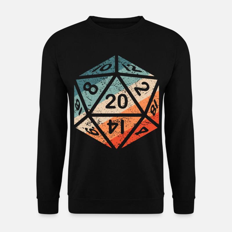 Dice Board Game Dragon Gamer Gift RPG D20 - Unisex Sweatshirt - black