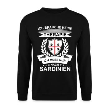 Sardinien Flagge Sardische Fahne Keine Therapie - Unisex Pullover - Schwarz - Vorne - Alina (178cm) & Michal (187cm)