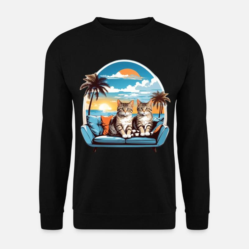 Cats by the sea - Unisex Sweatshirt - black