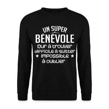 Un Super Bénévole - Sweat-shirt Unisexe - noir - Devant - Alina (178cm) & Michal (187cm)
