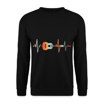 Guitare Heartbeat - Sweat-shirt Unisexe - noir - Devant - Alina (178cm) & Michal (187cm)