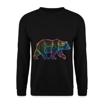 Bear Abstract Art - Unisex Sweatshirt - black - Front - Alina (178cm) & Michal (187cm)