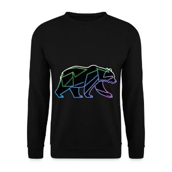 Bear Polygon - Unisex Sweatshirt - black - Front - Alina (178cm) & Michal (187cm)