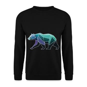 Bear Polygon - Unisex Sweatshirt - black - Front - Alina (178cm) & Michal (187cm)