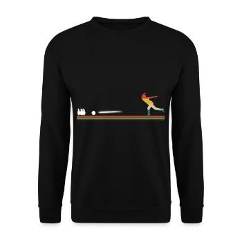 Vintage Bowling Retro - Unisex Pullover - Schwarz - Vorne - Alina (178cm) & Michal (187cm)