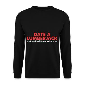 Homme drôle de tronçonneuse à bois de bûcheron - Sweat-shirt Unisexe - noir - Devant - Alina (178cm) & Michal (187cm)