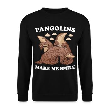 Les pangolins me font sourire Pangolin - Sweat-shirt Unisexe - noir - Devant - Alina (178cm) & Michal (187cm)