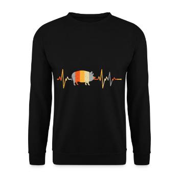 Heartbeat Pig Farmer - Unisex Sweatshirt - black - Front - Alina (178cm) & Michal (187cm)