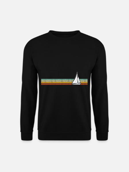 Vintage Segler Segelboot Meer Skipper Segeln Retro - Unisex Pullover - Schwarz