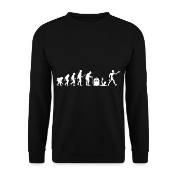 Zombie Human Evolution Halloween - Unisex Sweatshirt - black - Front - Alina (178cm) & Michal (187cm)