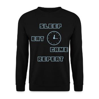 Mangez sommeil jeu Répétez le jeu ordinateur cadeau cadeau - Sweat-shirt Unisexe - noir - Devant - Alina (178cm) & Michal (187cm)