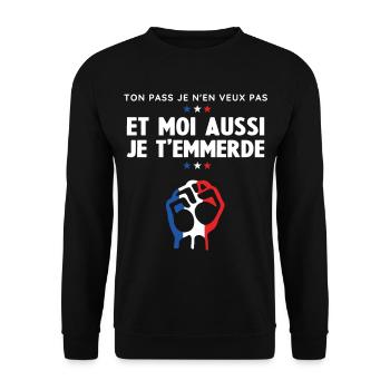 Moi aussi je t'emmerde - Sweat-shirt Unisexe - noir - Devant - Alina (178cm) & Michal (187cm)