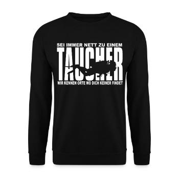 Taucher Diver - Unisex Pullover - Schwarz - Vorne - Alina (178cm) & Michal (187cm)
