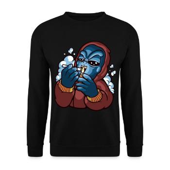 Cannabis Alien Marihuana Weed Kiffer Shirt - Unisex Pullover - Schwarz - Vorne - Alina (178cm) & Michal (187cm)