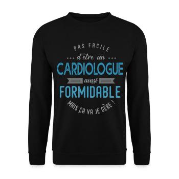 cardiologue formidable - Sweat-shirt Unisexe - noir - Devant - Alina (178cm) & Michal (187cm)