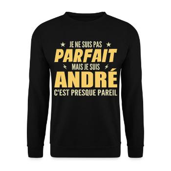 André Parfait Cadeau prenom andré - Sweat-shirt Unisexe - noir - Devant - Alina (178cm) & Michal (187cm)