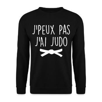 J'Peux Pas J'ai Judo - Sweat-shirt Unisexe - noir - Devant - Alina (178cm) & Michal (187cm)