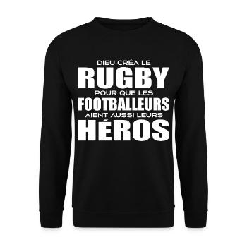 Rugby, Rugby Sport, Rugby Humor, Rugby - Unisex Pullover - Schwarz - Vorne - Alina (178cm) & Michal (187cm)