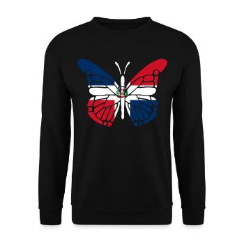 Dominikanische Republik Flagge Domrep Geschenk - Unisex Pullover - Schwarz - Vorne - Alina (178cm) & Michal (187cm)