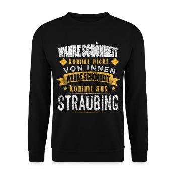 Straubing - Unisex Pullover - Schwarz - Vorne - Alina (178cm) & Michal (187cm)