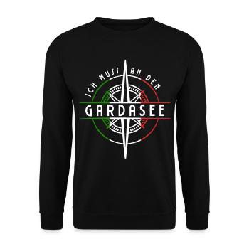 Gardasee Urlaub - Unisex Pullover - Schwarz - Vorne - Alina (178cm) & Michal (187cm)