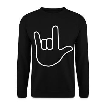 Emoji je t’aime esquisse blanc - Sweat-shirt Unisexe - noir - Devant - Alina (178cm) & Michal (187cm)