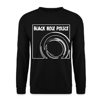 James Webb Space Telescope Black Hole Police - Unisex Pullover - Schwarz - Vorne - Alina (178cm) & Michal (187cm)