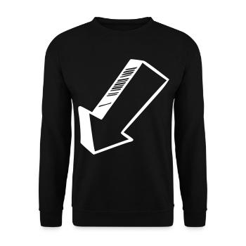 Pfeil Zeichnung Skizze weiß - Unisex Pullover - Schwarz - Vorne - Alina (178cm) & Michal (187cm)