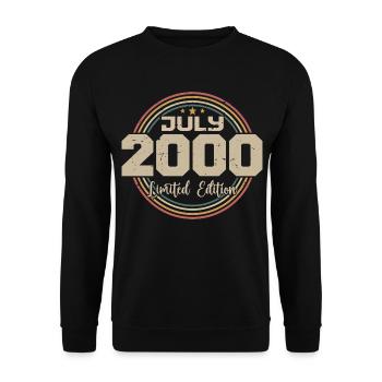 2000 Geburtstag Juli 2000 Geschenk Juli 2000 - Unisex Pullover - Schwarz - Vorne - Alina (178cm) & Michal (187cm)