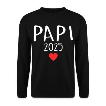 papa - futur papa 2025 - Sweat-shirt Unisexe - noir - Devant - Alina (178cm) & Michal (187cm)