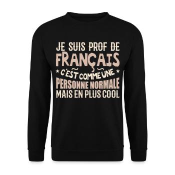 I am a French teacher - Unisex Sweatshirt - black - Front - Alina (178cm) & Michal (187cm)