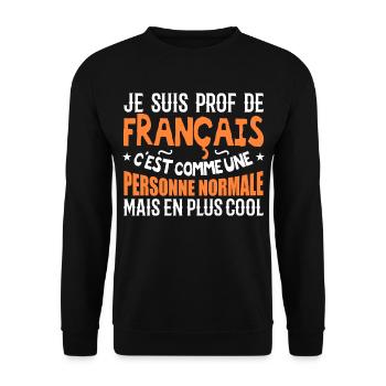 I am a French teacher - Unisex Sweatshirt - black - Front - Alina (178cm) & Michal (187cm)
