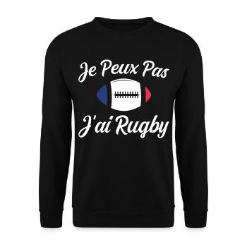 Je Peux Pas J'ai Rugby Humour Cadeau - Sweat-shirt Unisexe - noir - Devant - Alina (178cm) & Michal (187cm)